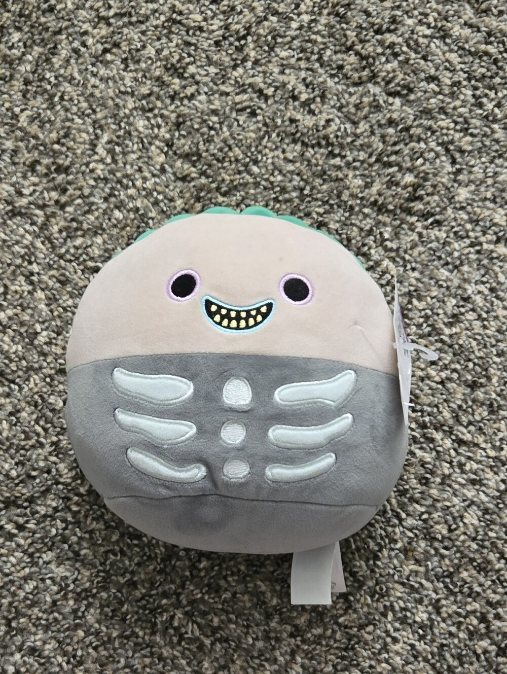 Plush Barrel Squishmellow Skeleton Character Cushion - Gray & Cream